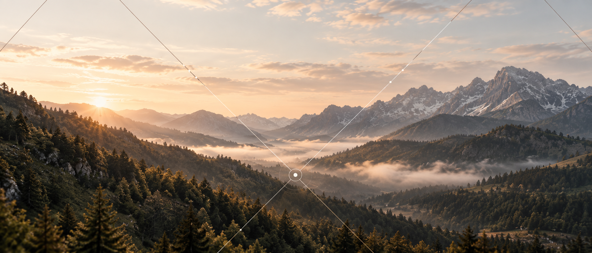 Mountain landscape at sunrise